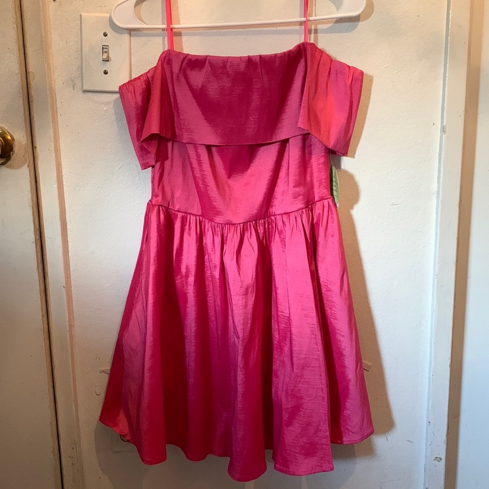 Hot pink mini dress